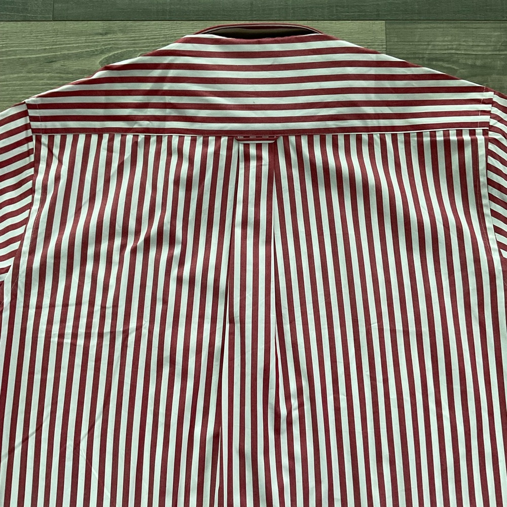 NWT Harvard Pennington & Bailes Button Down Shirt Men’s LARGE Red White Striped - Picture 10 of 10